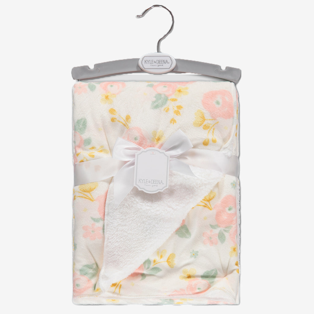 Elegant Baby Blanket for Girl Stunning Dessert Rose Print