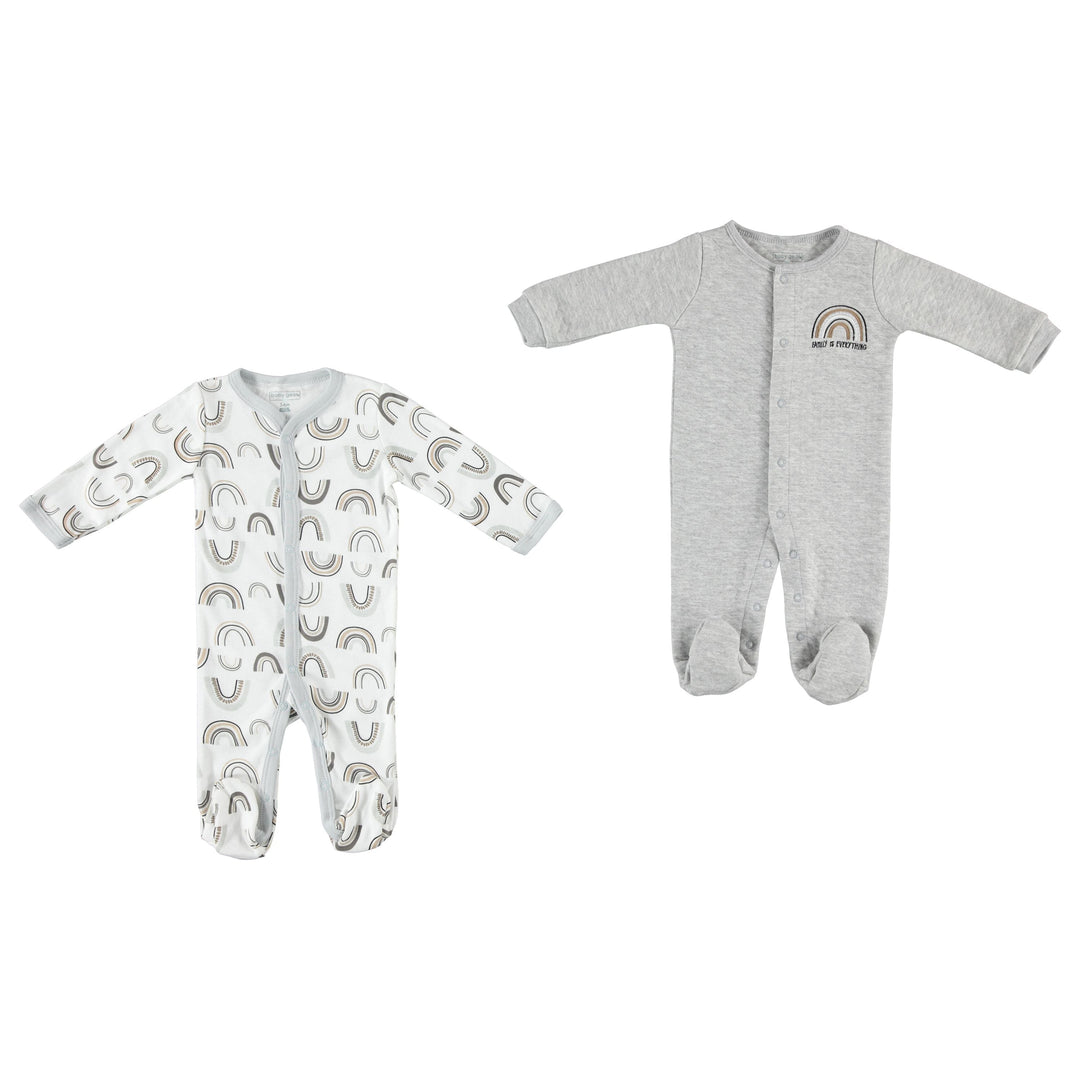 Unisex Baby Pajama Set for Girl and Boys: 2 Quilted and Interlock Bodysuits  - Newborn Clothes Topping Every Baby Registry Search