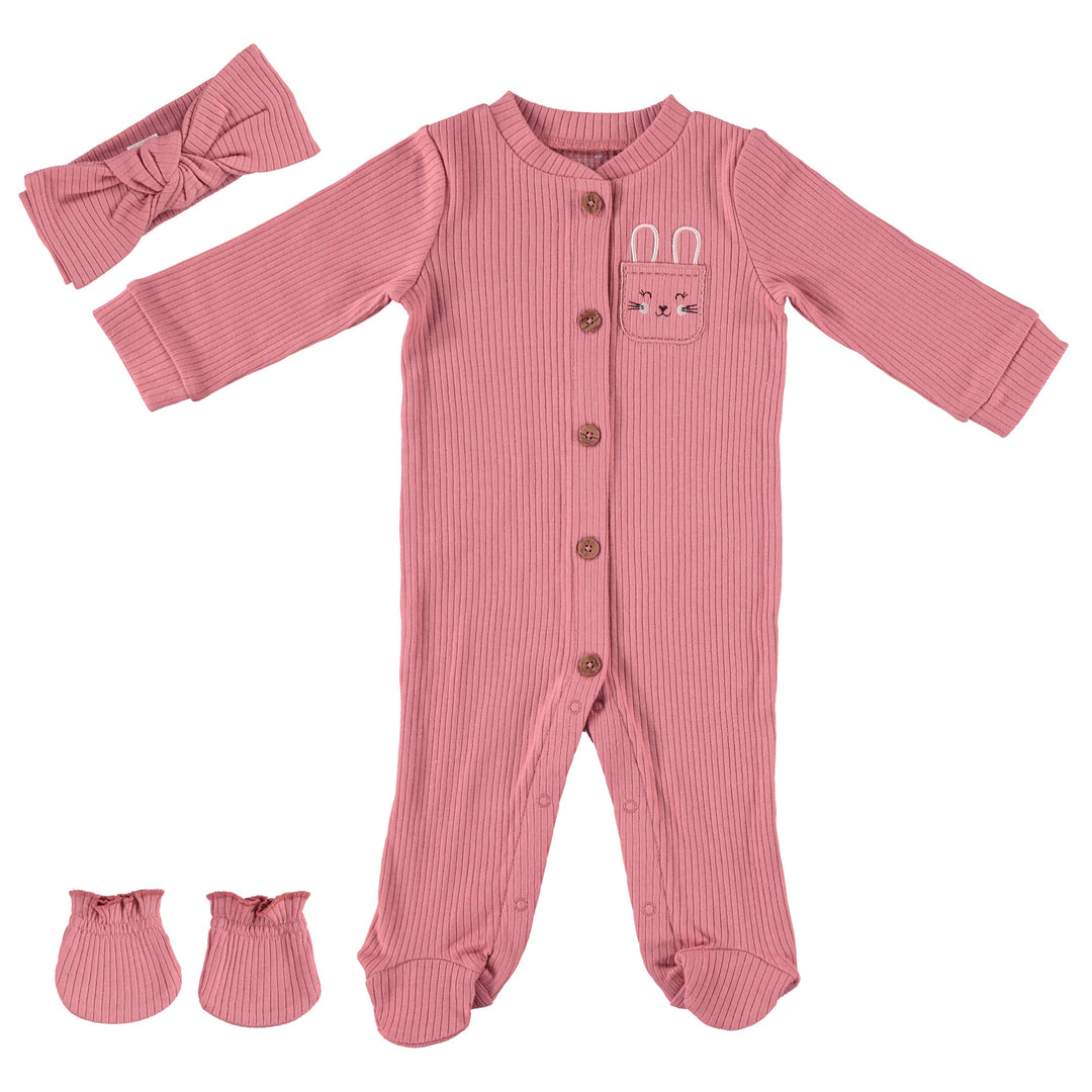 Ultimate Baby Girl Pajama Set: Sleeper, Headband & Scratch Mittens